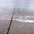 海に続く線路の写真_1256401