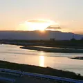 長良川堤防から見た伊吹山の写真_59332