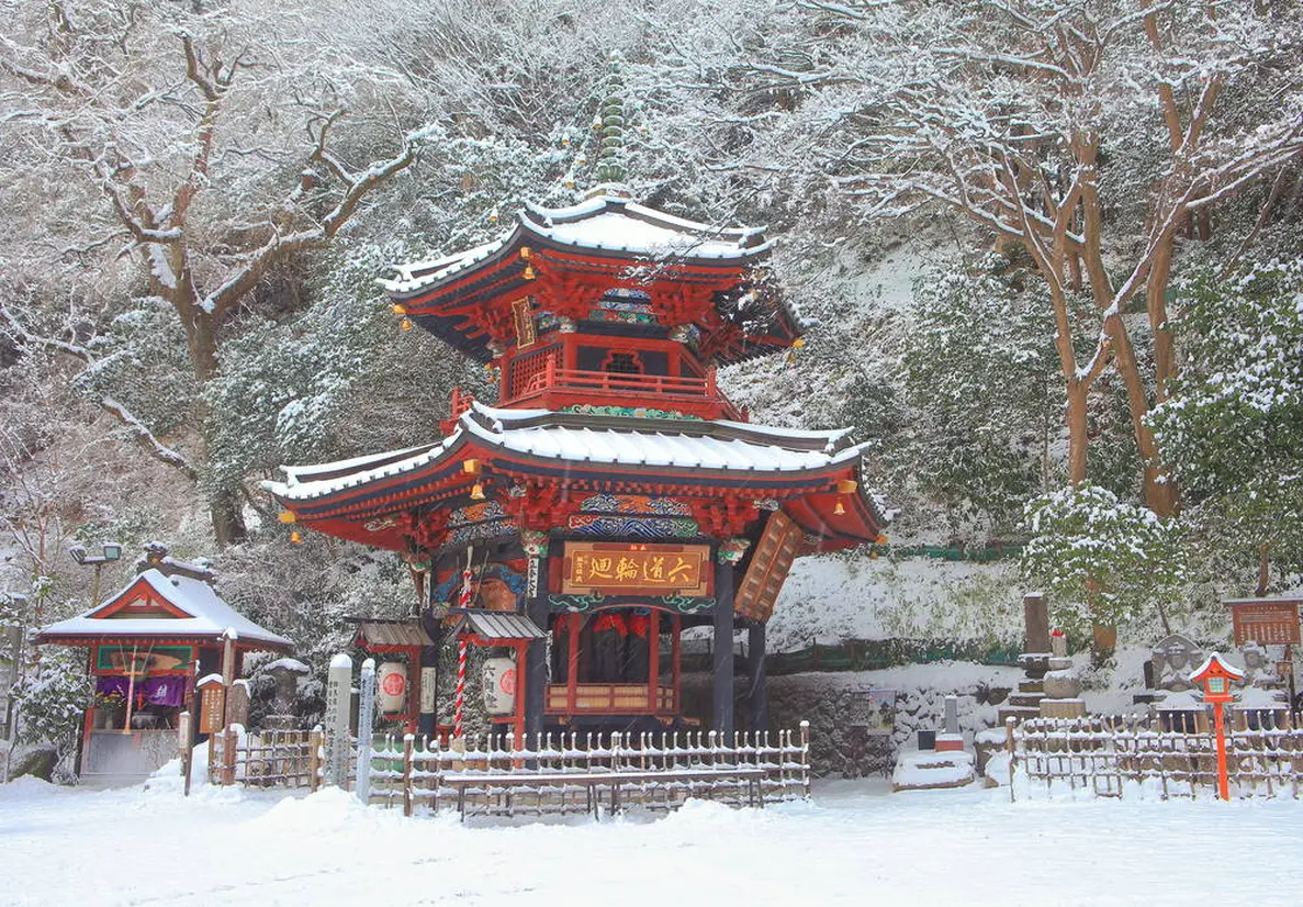 水沢観世音の雪景色