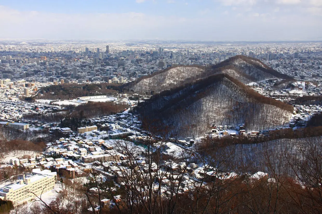 円山　冬　山頂からの眺め