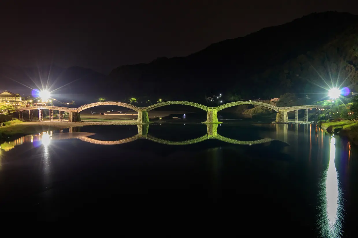 錦帯橋　ライトアップ