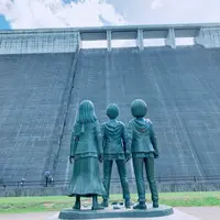 日田 進撃の巨人 大山ダム銅像の写真・動画_image_1621216