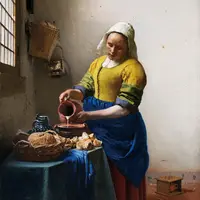 《牛乳を注ぐ女》1658～60年　アムステルダム国立美術館蔵　 photoフェルメール・センター銀座