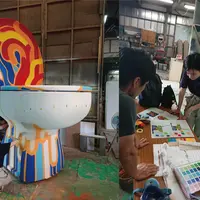 制作中の鹿野さん