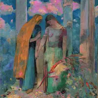 《神秘的な対話》1896年頃 油彩／カンヴァス 岐阜県美術館蔵