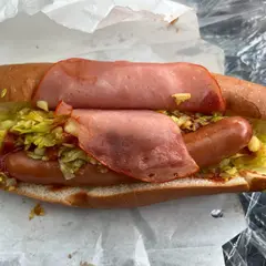 高梁川のホットドッグ