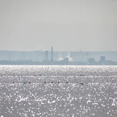 幻想的なしんきろうの眺め
