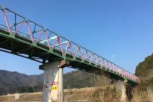 【島根県江津市桜江町】JR三江線と三色橋と沈下橋