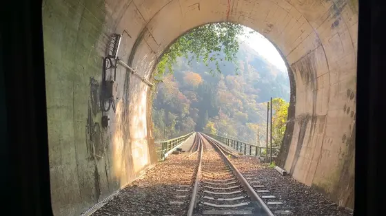 トンネル内からの景色