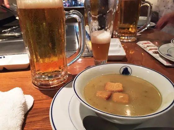 ビールとスープ