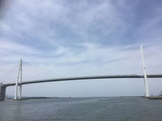 下から見る新湊大橋