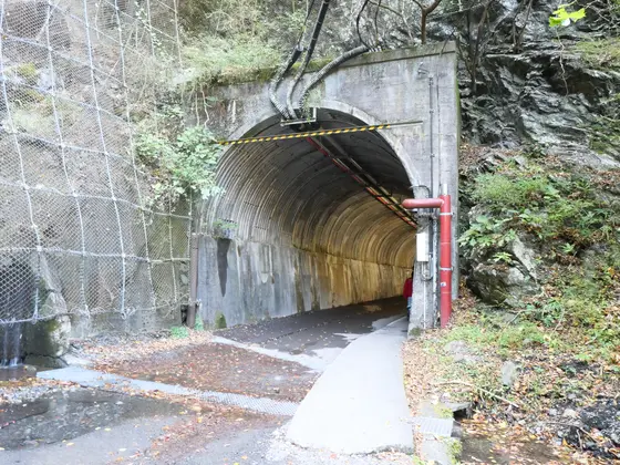 少し歩いたところにトンネルが。