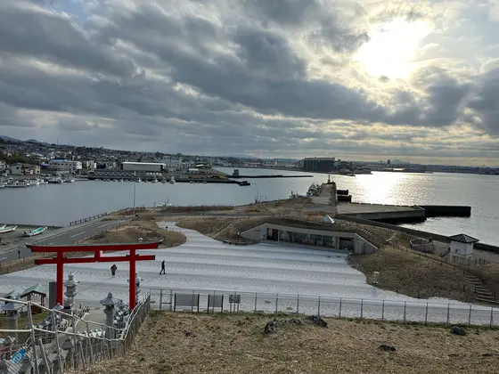 神社から見下ろす景色が最高！