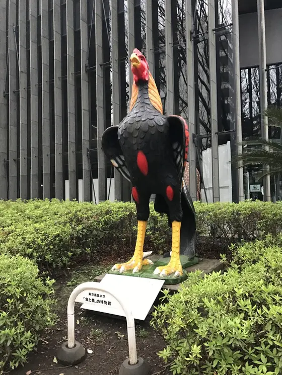 奇妙な大きな鶏像