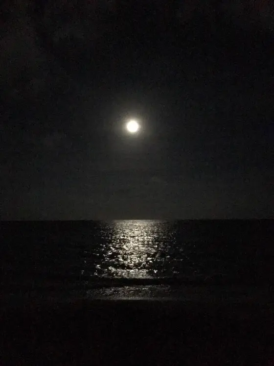 月夜も幻想的なイーフビーチ