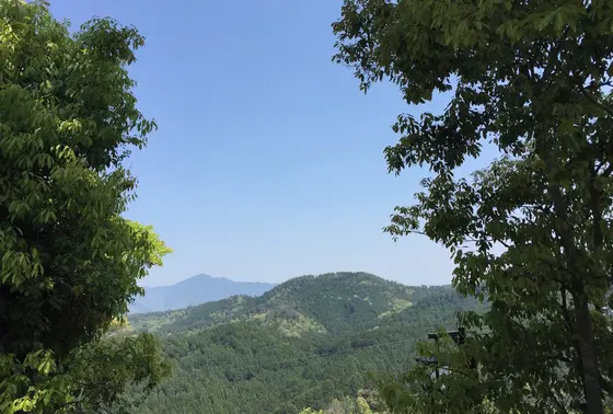 金峰山寺からみた吉野山の景色