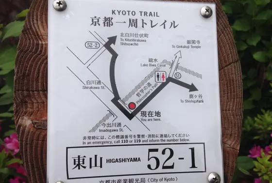 京都一周トレイルの案内板