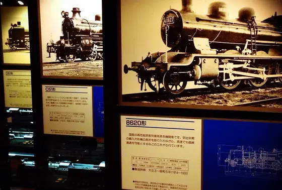 蒸気機関車の歴史が一杯詰まった展示室