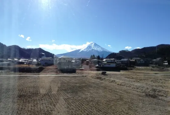 列車からも富士山が！
