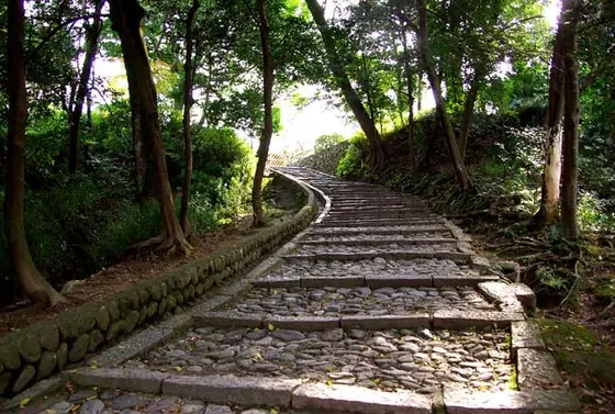 上野城への階段