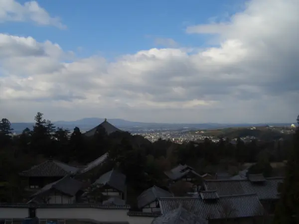 奈良市街地を一望