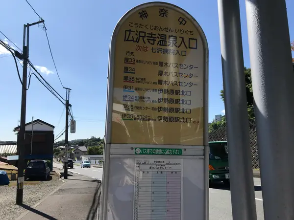 七沢荘へはここのバス停