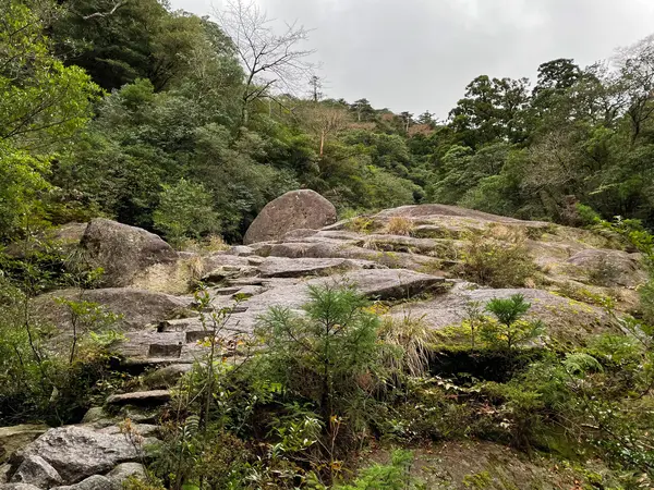 一枚岩のような岩場を抜ける