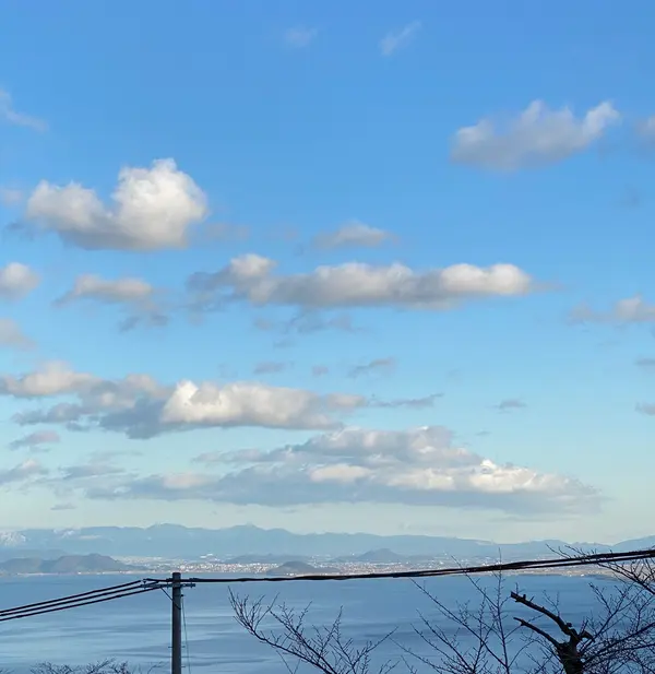 駐車場から琵琶湖を一望