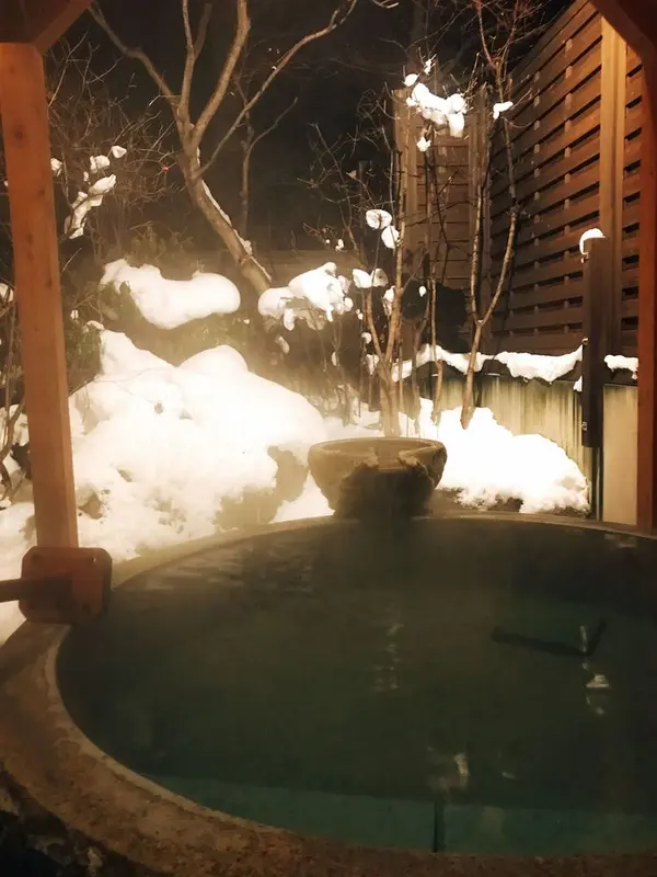 貸切風呂は雪見温泉❄️