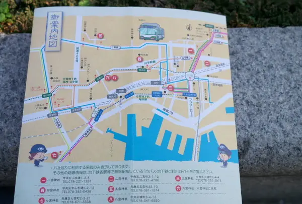 神戸八社の地図が書いてます