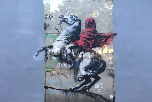 Banksy : red horseman