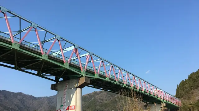 【島根県江津市桜江町】JR三江線と三色橋と沈下橋