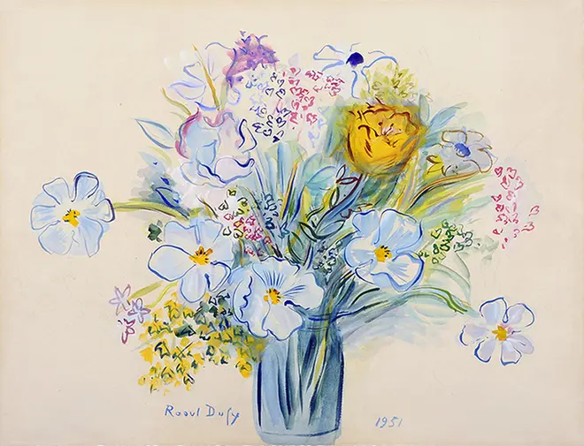 デュフィ「花瓶の花」50×65cm