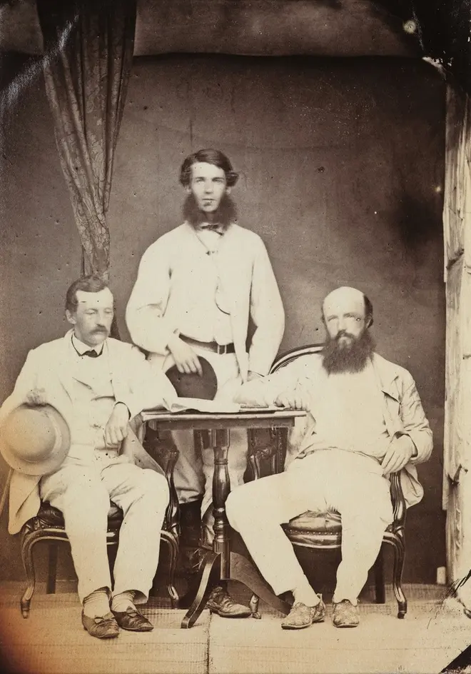 A.F. ボードイン《ボードイン兄弟とその友人》1865 年頃 鶏卵紙 長崎大学附属図書館