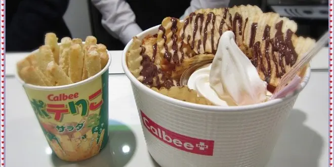 東京おかしランドで揚げたてのポテトチップスやじゃがりこが食べれるらしい。