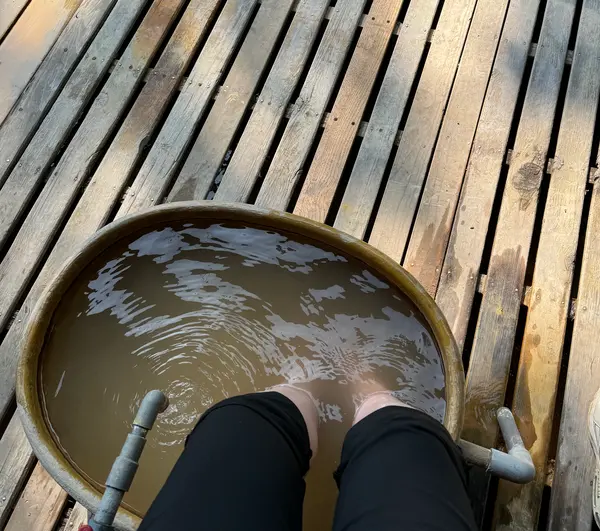 夏季限定の足湯