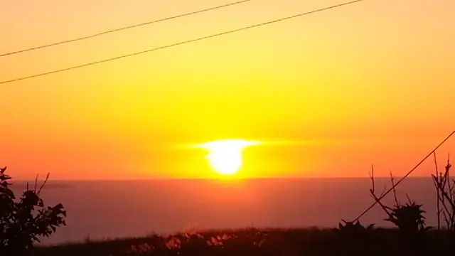 日本海に沈む夕陽を堪能