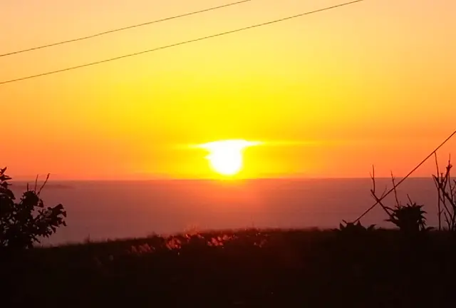 日本海に沈む夕陽を堪能